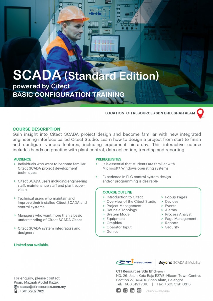 Scada (Standard Edition) powered by Citect 3-Day Training Scada (Standard Edition) powered by Citect 3-Day Training